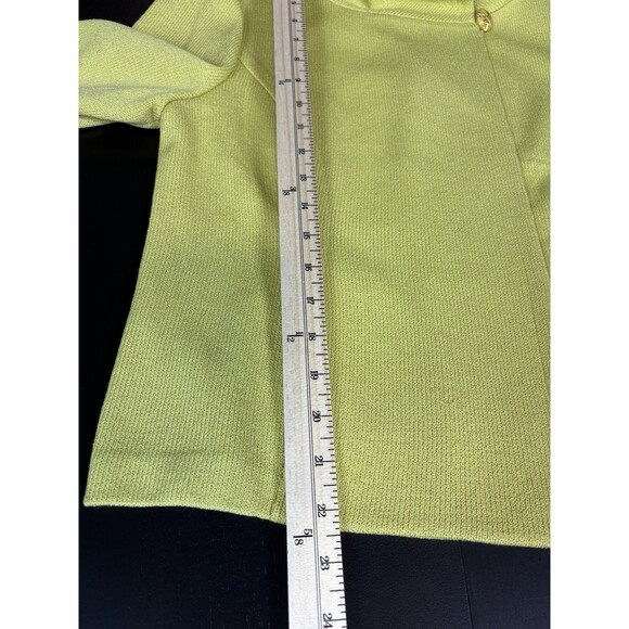 St John Collection Knit Jacket Blazer Lime Green Size 12 Chartreuse Button - Picture 8 of 14